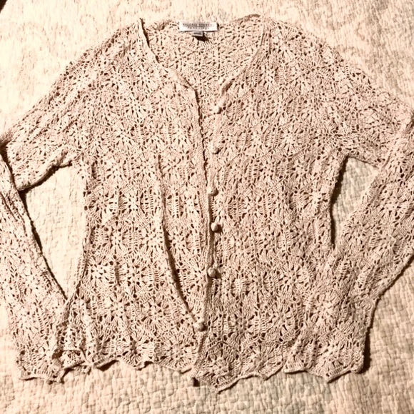Valerie Stevens- pure linen natural color boho weave sweater Small - Picture 6 of 13
